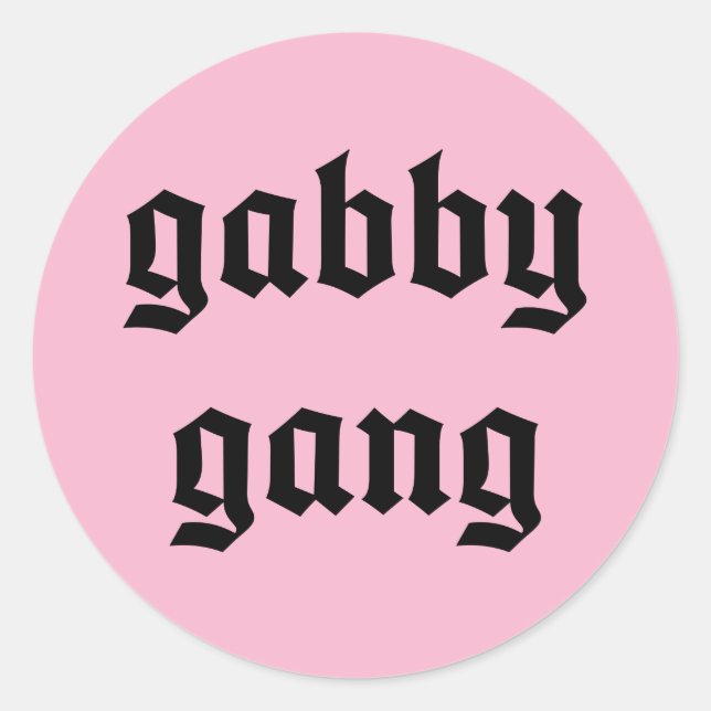 Black Text Gabby Gang Stickers (Vorderseite)