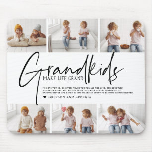 Black Text   Grandkids Make Life Grand Photo Mousepad