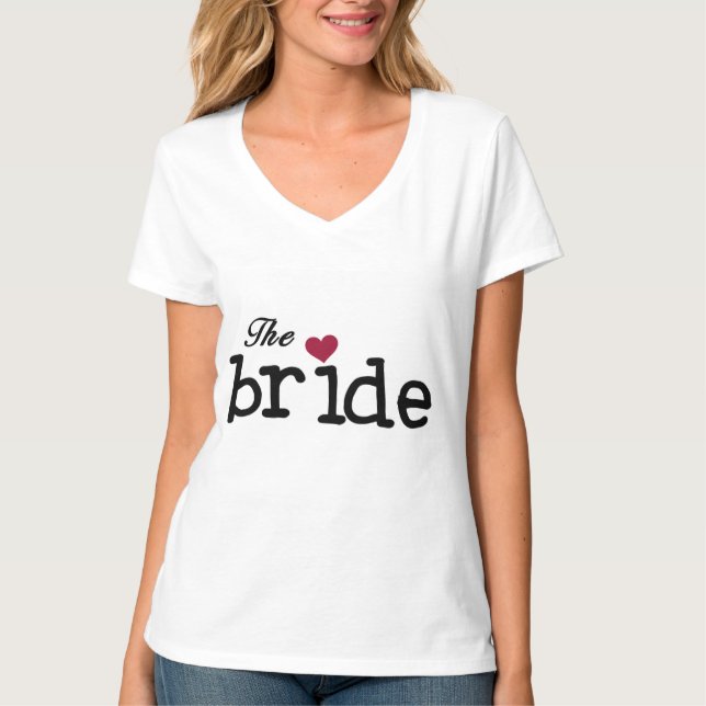 Black Text The Bride Tshirts und Geschenke (Vorderseite)