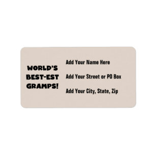 Black Text World's Best Gramps Geschenke Adressaufkleber