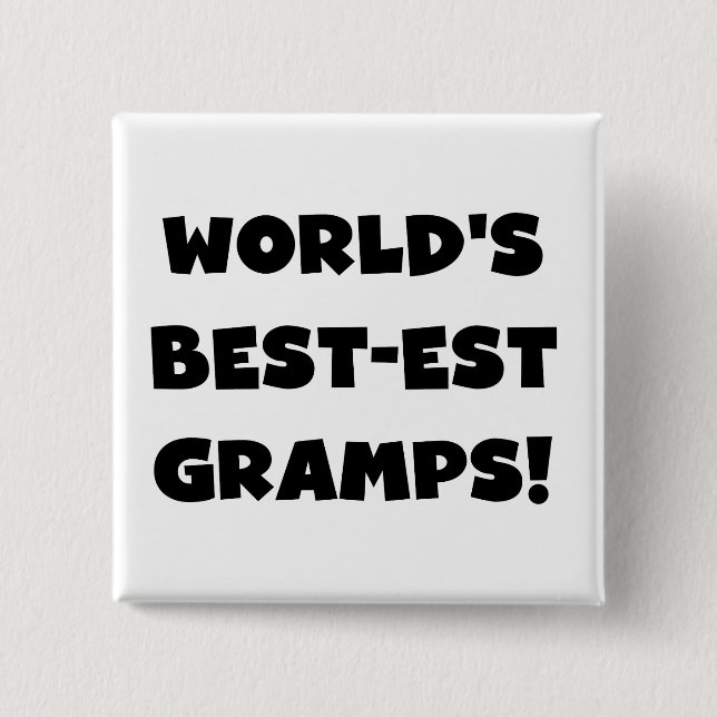 Black Text World's Best Gramps Geschenke Button (Vorderseite)