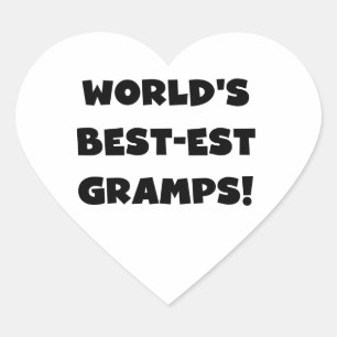 Black Text World's Best Gramps Geschenke Herz-Aufkleber