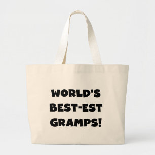 Black Text World's Best Gramps Geschenke Jumbo Stoffbeutel