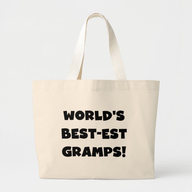 Black Text World's Best Gramps Geschenke Jumbo Stoffbeutel (Vorne)