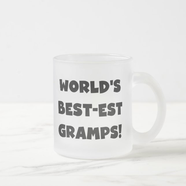 Black Text World's Best Gramps Geschenke Mattglastasse (Rechts)