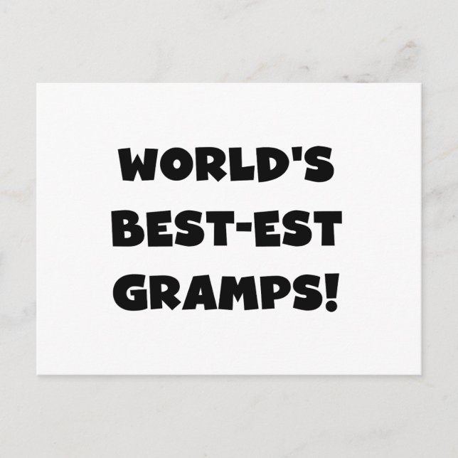 Black Text World's Best Gramps Geschenke Postkarte (Vorderseite)