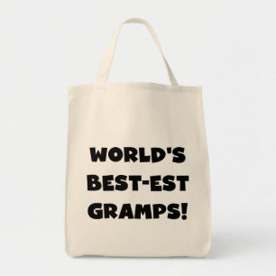 Black Text World's Best Gramps Geschenke Tragetasche