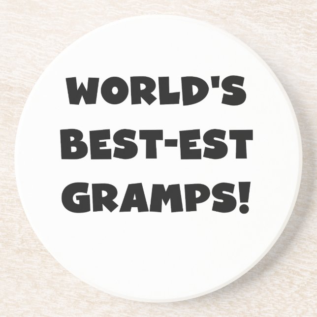 Black Text World's Best Gramps Geschenke Untersetzer (Vorne)