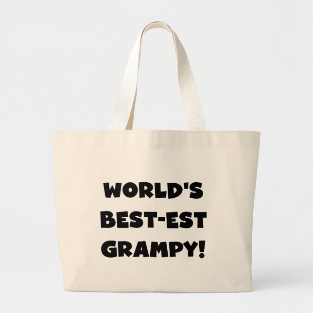 Black Text World's Best Grampy Geschenke Jumbo Stoffbeutel (Vorne)