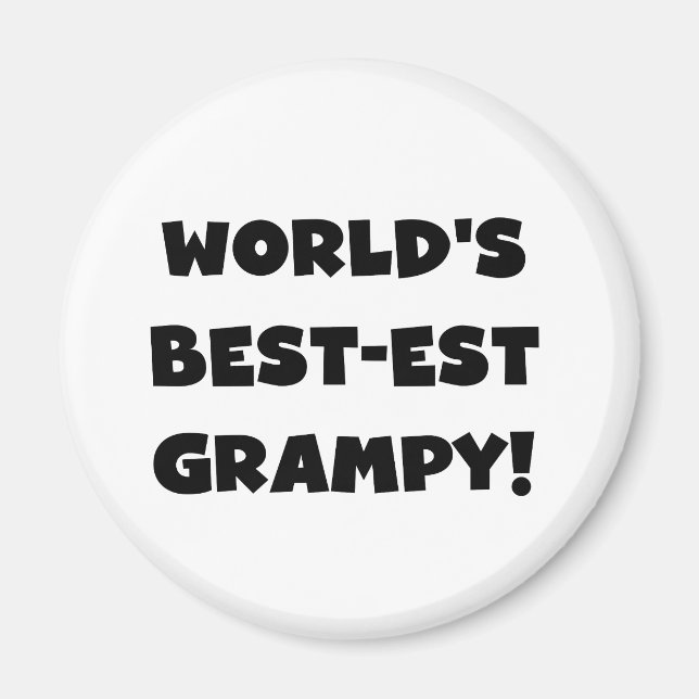 Black Text World's Best Grampy Geschenke Magnet (Vorne)