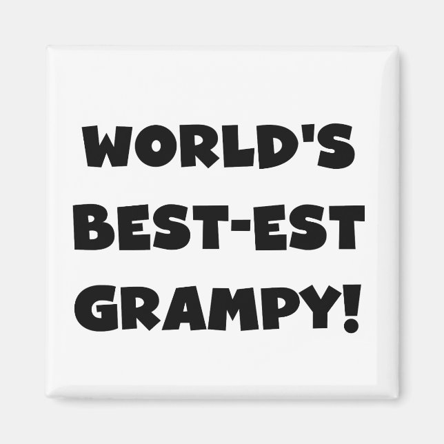 Black Text World's Best Grampy Geschenke Magnet (Vorne)