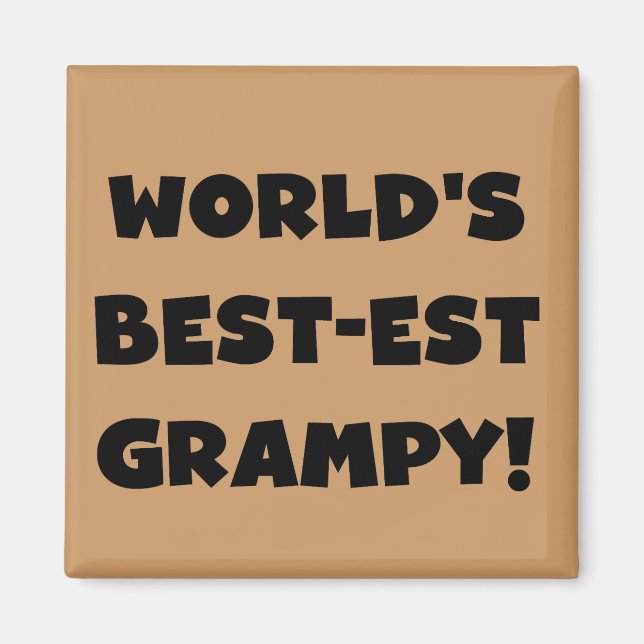 Black Text World's Best Grampy Geschenke Magnet (Vorne)
