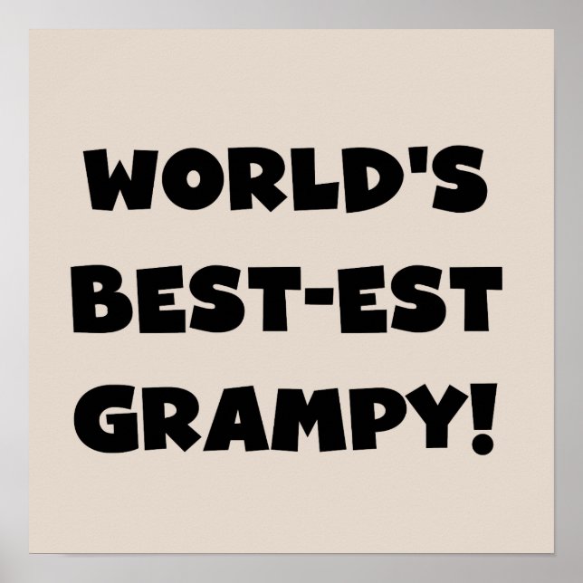 Black Text World's Best Grampy Geschenke Poster (Vorne)
