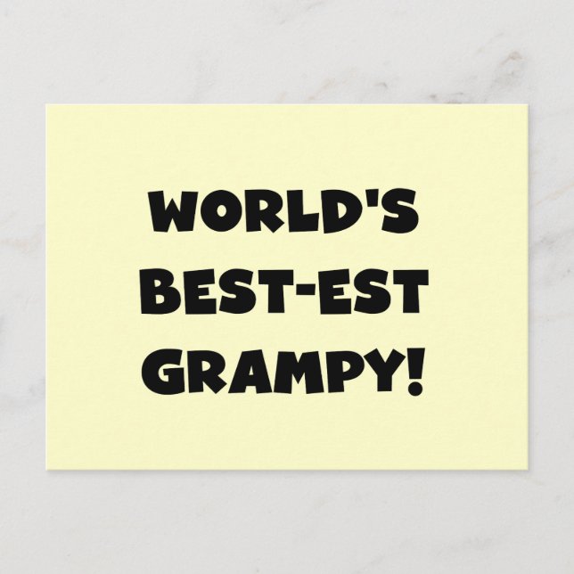 Black Text World's Best Grampy Geschenke Postkarte (Vorderseite)