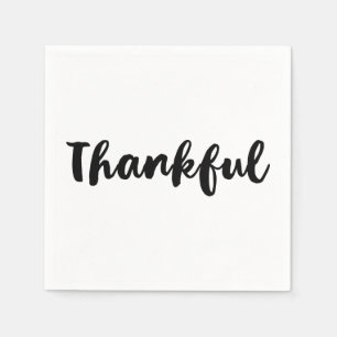 Black "Thankful" Erntedank Dinner Party Serviette
