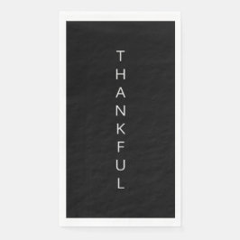 Black Thankful Napkin Serviette