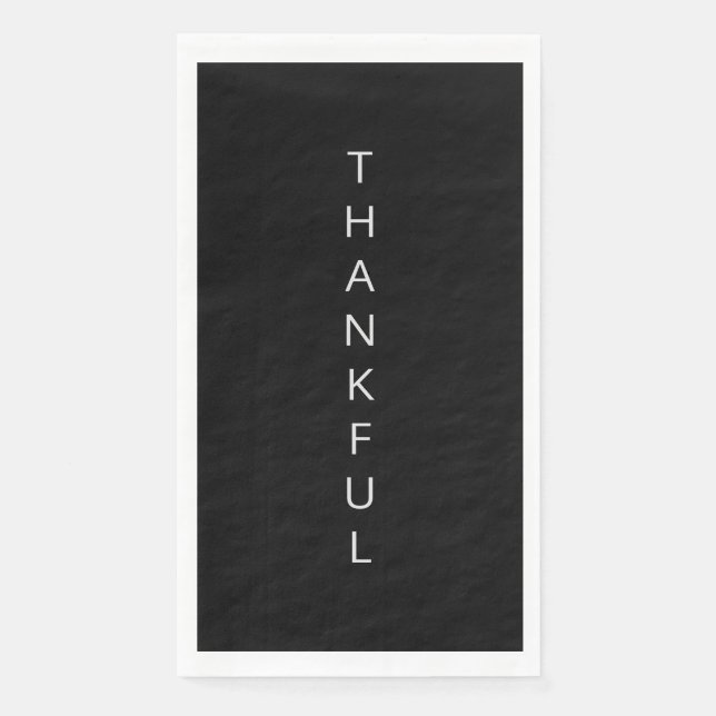 Black Thankful Napkin Serviette (Vorderseite)