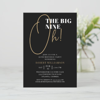 Black the Big 90. Überraschung Geburtstagseinladun Einladung