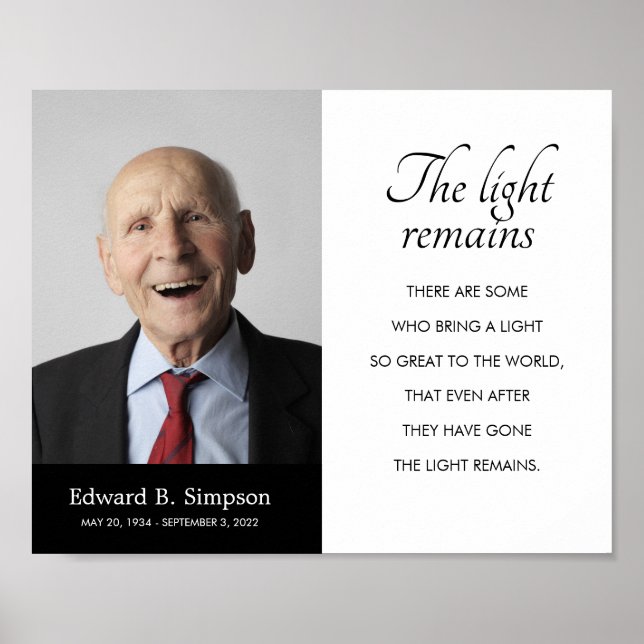 Black The Light bleibt das Foto der Beerdigung Poster (Vorne)