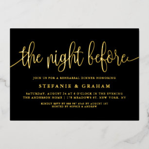 Black The Night Before Script Probe Dinner Folieneinladung