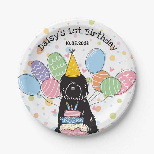 Black Tibeter Terrier Birthday Party Paper Teller (Vorderseite)