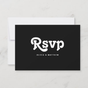 Black-Tie-Minimalismus-Hochzeit Moderne Typograf RSVP Karte