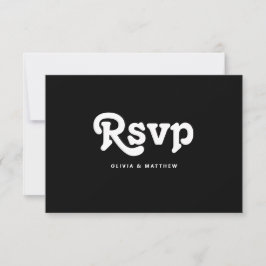 Black Tie Minimalist Wedding | Modern Typography RSVP Karte