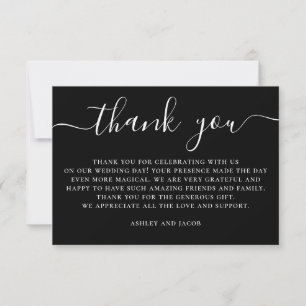 Black-Tie-Moderne Hochzeit Minimalistische Schri Dankeskarte