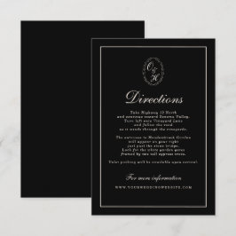 Black Tie Wedding Classic Directions Card Begleitkarte