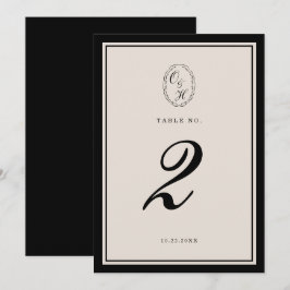 Black Tie Wedding Classic Table Number Einladung