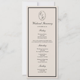 Black Tie Wedding Weekend Timeline Card Einladung