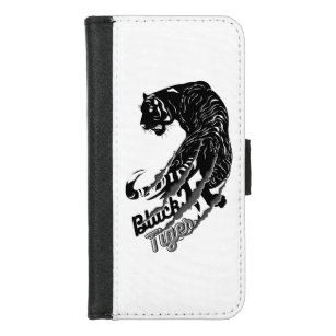 Black Tiger Vector Art mit schwarzem Tiger Text iPhone 8/7 Geldbeutel-Hülle