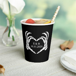 Black Til Death Skeleton Gothic Wedding Pappbecher