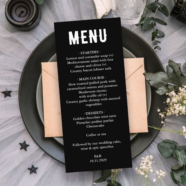 Black Til Death Wedding Menu Menükarte (Black Til Death Wedding Menu
)