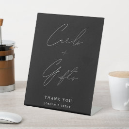 Black Timeless Calligraphy Card and Gifts Sign Sockelschild
