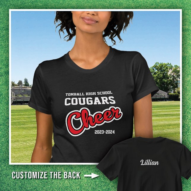Black Tomball High School Cougars Cheer 2023-2024 T-Shirt (Von Creator hochgeladen)