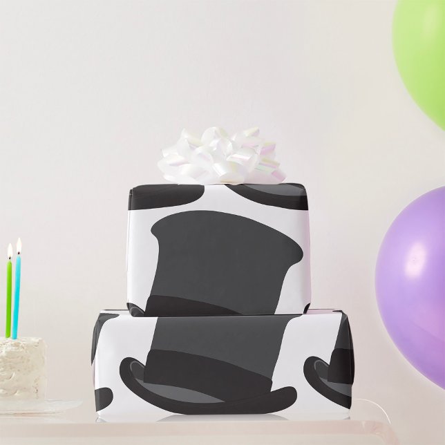 Black Top Hat Geschenkpapier (Von Creator hochgeladen)