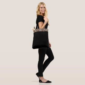 Black Tot Bag mit Leopard-Druck