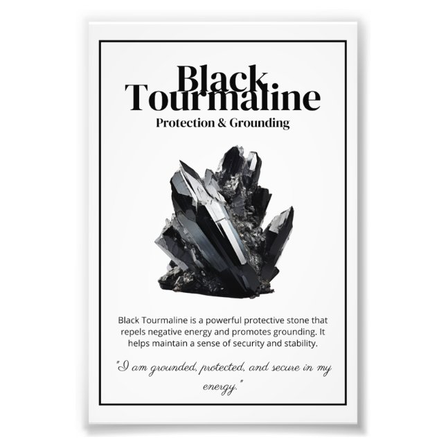 Black Tourmaline Crystal Meaning Poster (Vorne)