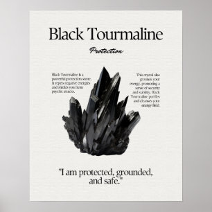 Black Tourmaline Stone Kristallina - Karte Poster