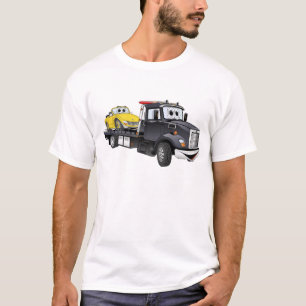 Black Tow Truck Flatbed Cartoon T-Shirt
