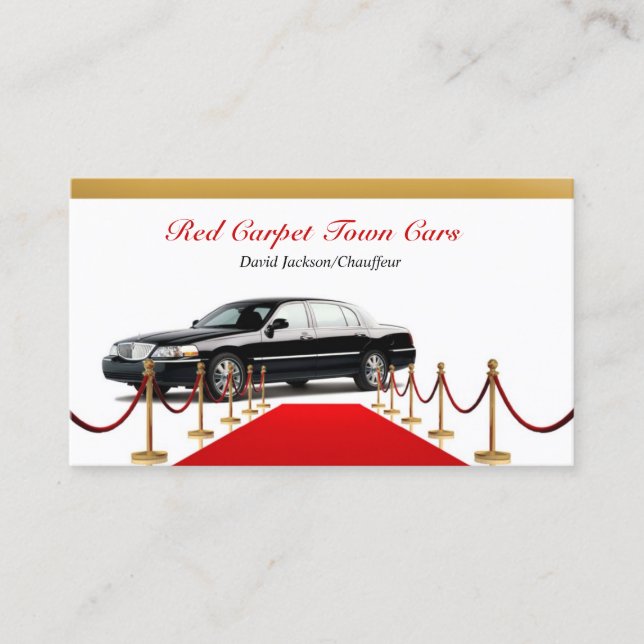 Black Town Car Driver Business Card Visitenkarte (Vorderseite)