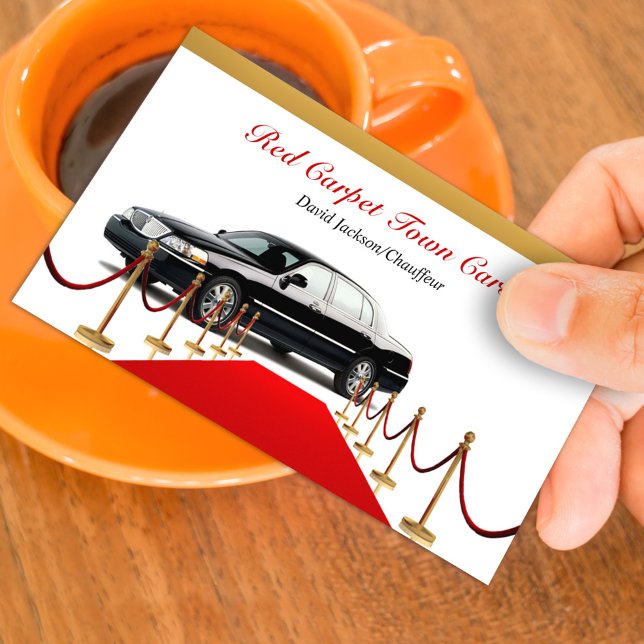 Black Town Car Driver Business Card Visitenkarte (Von Creator hochgeladen)