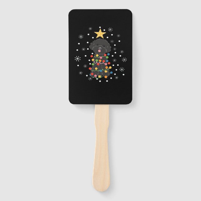 Black Toy Poodle Christmas Tree Classic T-Shirt Fächer (Vorderseite)