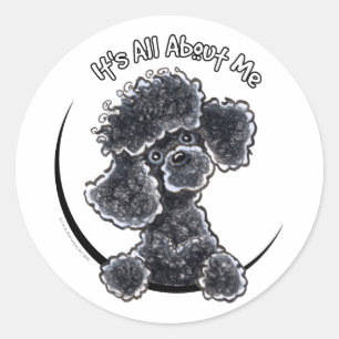 Black Toy Poodle IAAM Runder Aufkleber