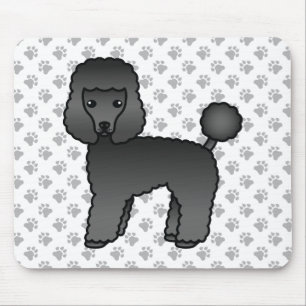 Black Toy Poodle Niedlich Cartoon Dog Mousepad