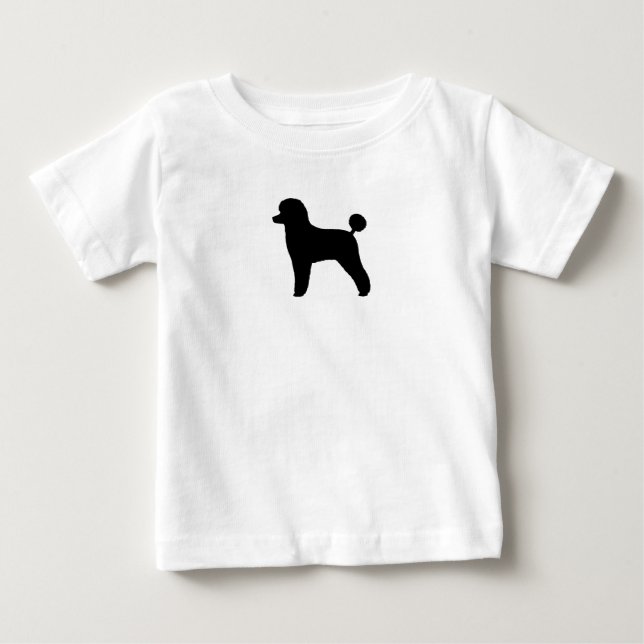 Black Toy Poodle Silhouette | Hundefutter Baby T-shirt (Vorderseite)