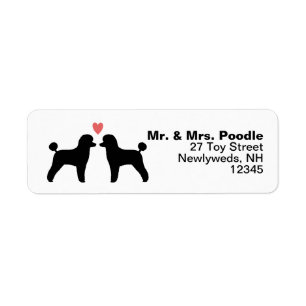 Black Toy Poodle Silhouetten mit Herzadresse