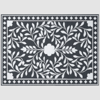 Black Traditional Bone Inlay Decoupage Paper Seidenpapier