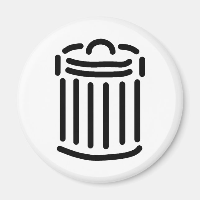 Black Trash Can Symbol Magnet (Vorne)